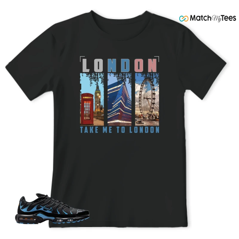 NIKE AIR MAX PLUS BLACK UNIVERSITY BLUE (2022) SNEAKER Matching Tees t-shirt