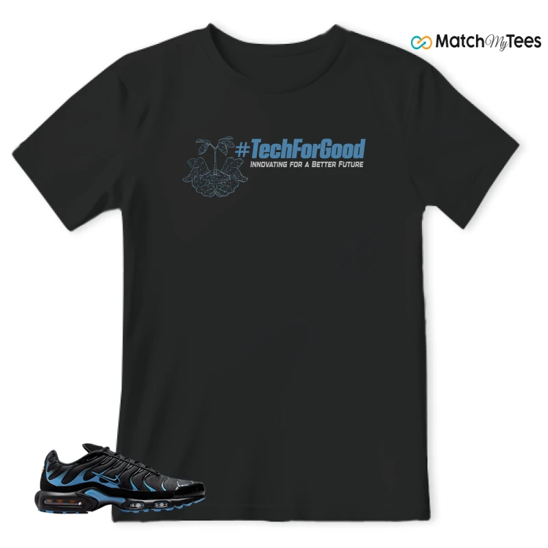 NIKE AIR MAX PLUS BLACK UNIVERSITY BLUE (2022) SNEAKER Matching Tees t-shirt
