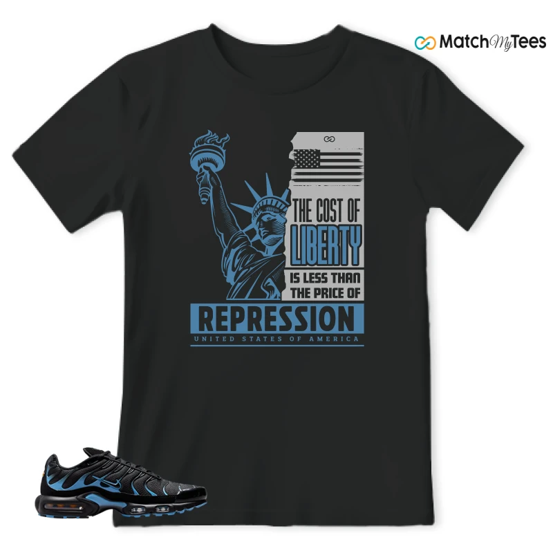 NIKE AIR MAX PLUS BLACK UNIVERSITY BLUE (2022) SNEAKER Matching Tees t-shirt