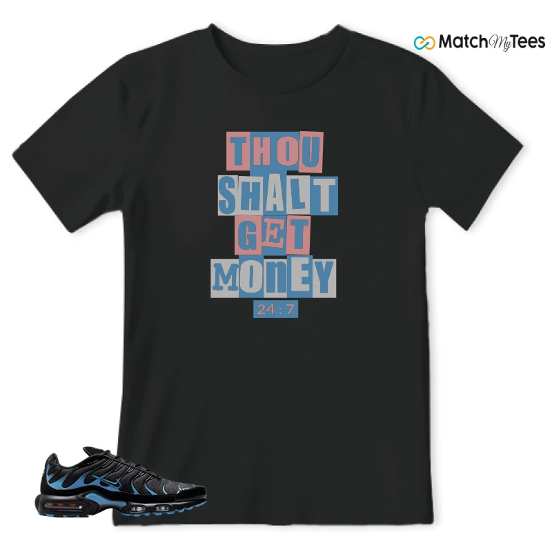 NIKE AIR MAX PLUS BLACK UNIVERSITY BLUE (2022) SNEAKER Matching Tees t-shirt