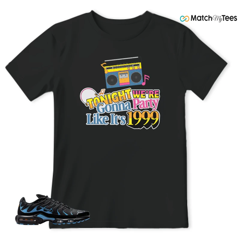NIKE AIR MAX PLUS BLACK UNIVERSITY BLUE (2022) SNEAKER Matching Tees t-shirt