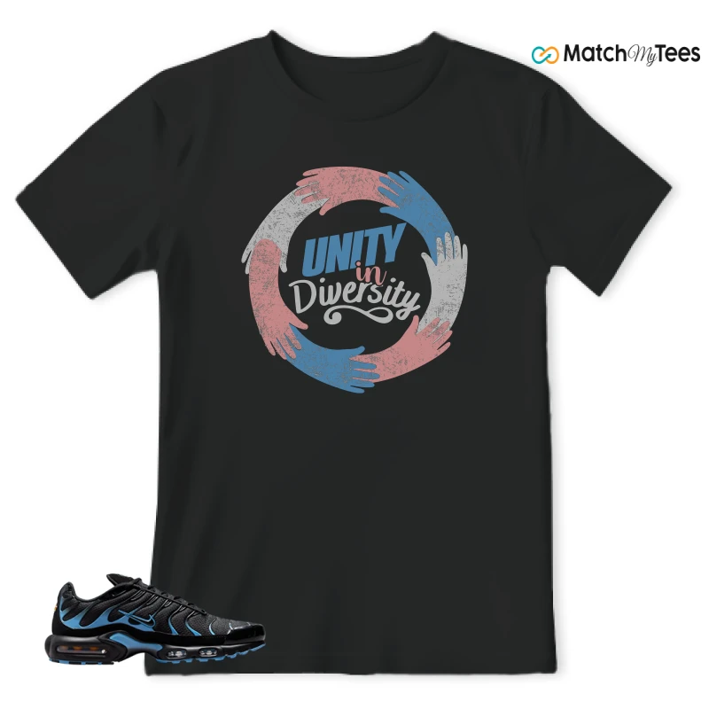 NIKE AIR MAX PLUS BLACK UNIVERSITY BLUE (2022) SNEAKER Matching Tees t-shirt