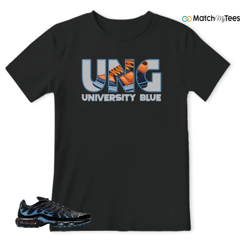 NIKE AIR MAX PLUS BLACK UNIVERSITY BLUE (2022) SNEAKER Matching Tees t-shirt