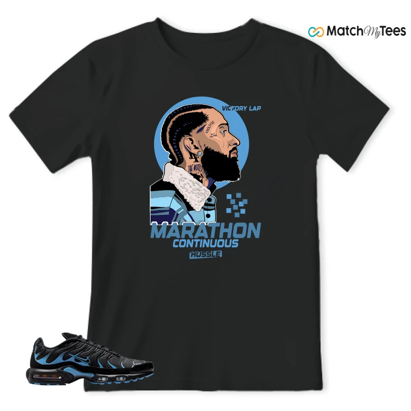 NIKE AIR MAX PLUS BLACK UNIVERSITY BLUE (2022) SNEAKER Matching Tees t-shirt