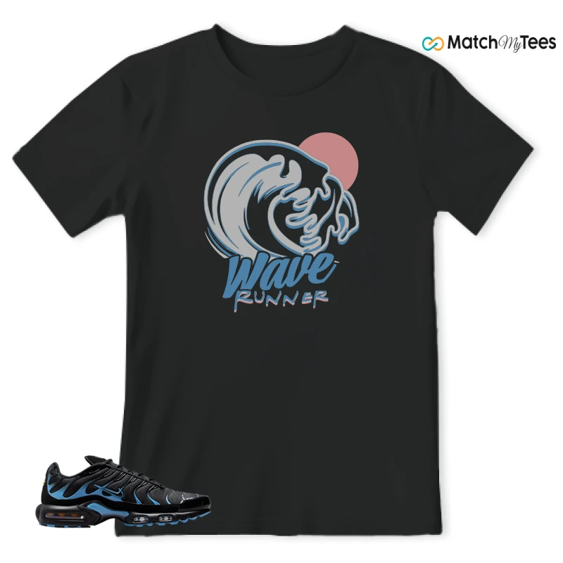 NIKE AIR MAX PLUS BLACK UNIVERSITY BLUE (2022) SNEAKER Matching Tees t-shirt