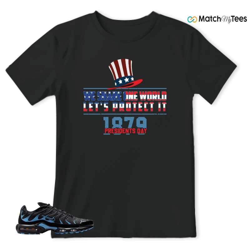 NIKE AIR MAX PLUS BLACK UNIVERSITY BLUE (2022) SNEAKER Matching Tees t-shirt