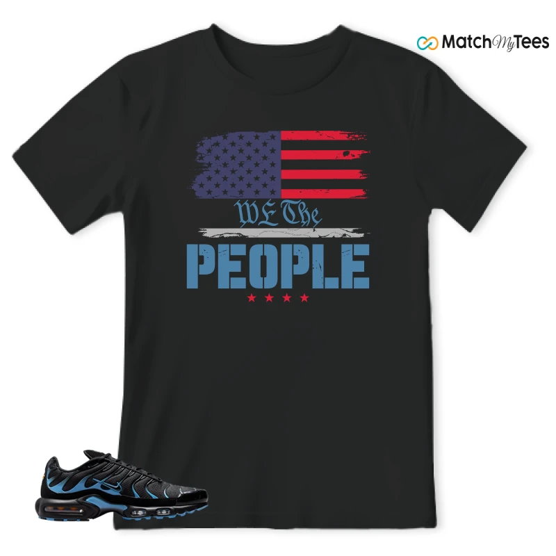 NIKE AIR MAX PLUS BLACK UNIVERSITY BLUE (2022) SNEAKER Matching Tees t-shirt