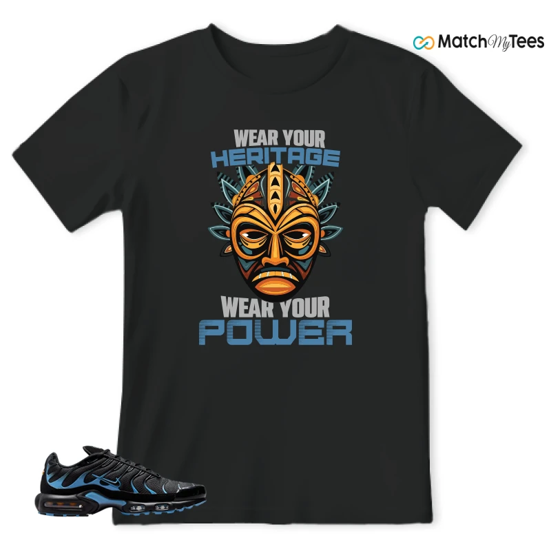 NIKE AIR MAX PLUS BLACK UNIVERSITY BLUE (2022) SNEAKER Matching Tees t-shirt