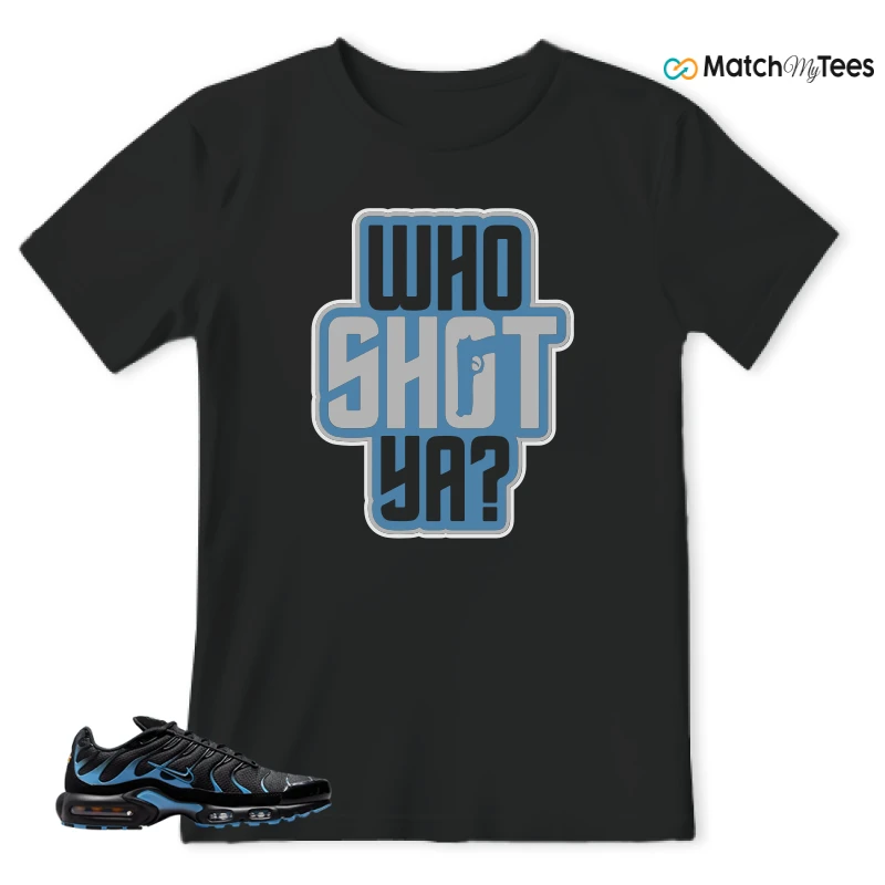 NIKE AIR MAX PLUS BLACK UNIVERSITY BLUE (2022) SNEAKER Matching Tees t-shirt