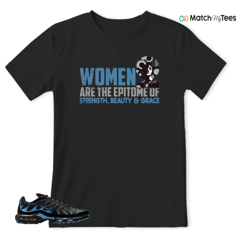 NIKE AIR MAX PLUS BLACK UNIVERSITY BLUE (2022) SNEAKER Matching Tees t-shirt