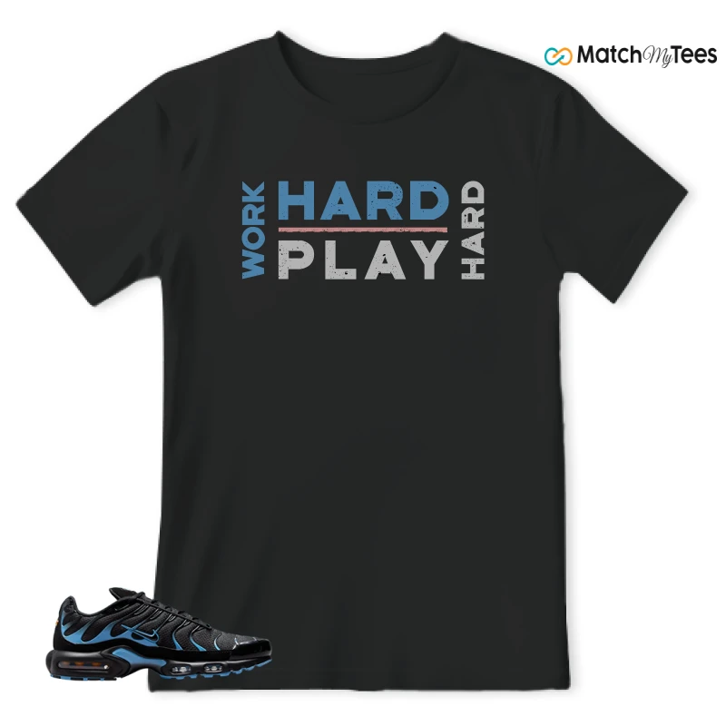 NIKE AIR MAX PLUS BLACK UNIVERSITY BLUE (2022) SNEAKER Matching Tees t-shirt