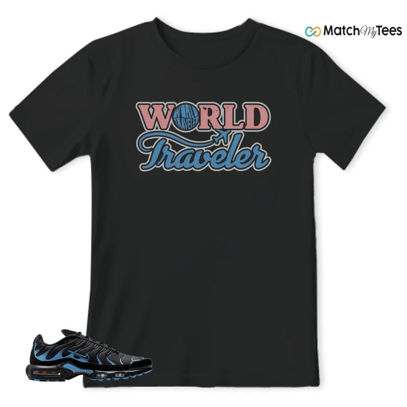 NIKE AIR MAX PLUS BLACK UNIVERSITY BLUE (2022) SNEAKER Matching Tees t-shirt