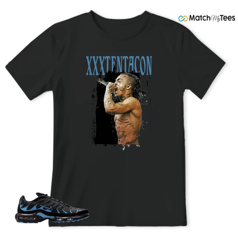 NIKE AIR MAX PLUS BLACK UNIVERSITY BLUE (2022) SNEAKER Matching Tees t-shirt