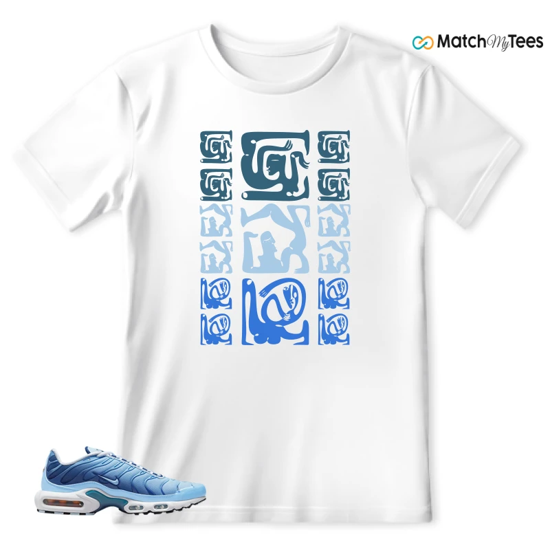 NIKE AIR MAX PLUS UNIVERSITY BLUE GRADIENT SNEAKER Matching Tees t-shirt