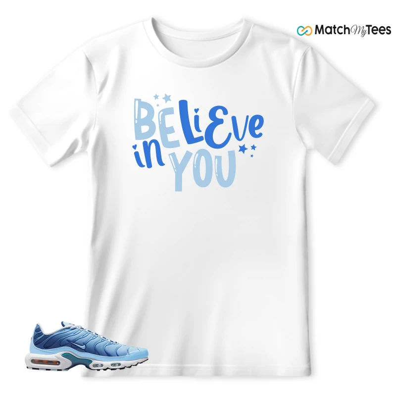 NIKE AIR MAX PLUS UNIVERSITY BLUE GRADIENT SNEAKER Matching Tees t-shirt