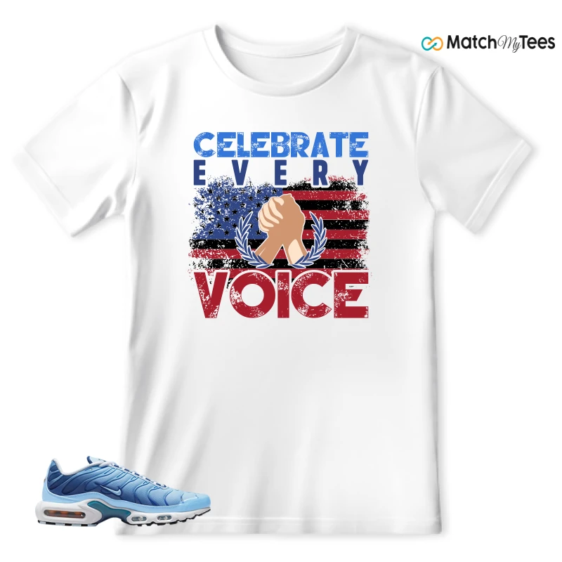 NIKE AIR MAX PLUS UNIVERSITY BLUE GRADIENT SNEAKER Matching Tees t-shirt