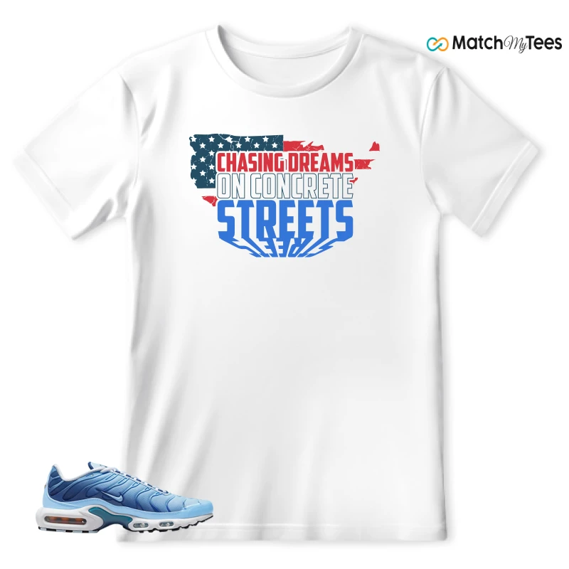 NIKE AIR MAX PLUS UNIVERSITY BLUE GRADIENT SNEAKER Matching Tees t-shirt