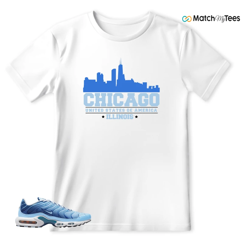 NIKE AIR MAX PLUS UNIVERSITY BLUE GRADIENT SNEAKER Matching Tees t-shirt