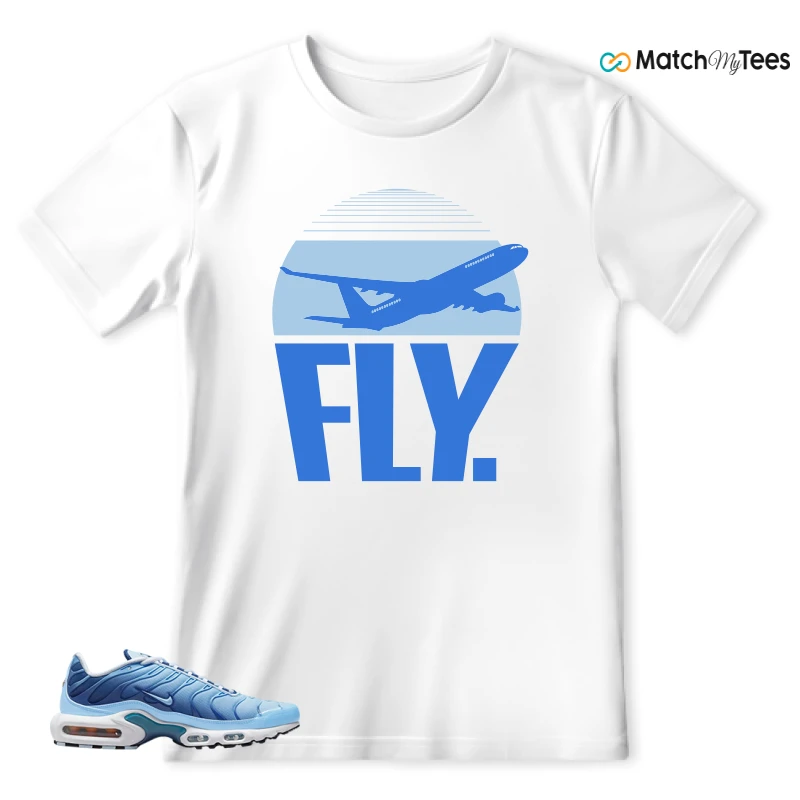 NIKE AIR MAX PLUS UNIVERSITY BLUE GRADIENT SNEAKER Matching Tees t-shirt