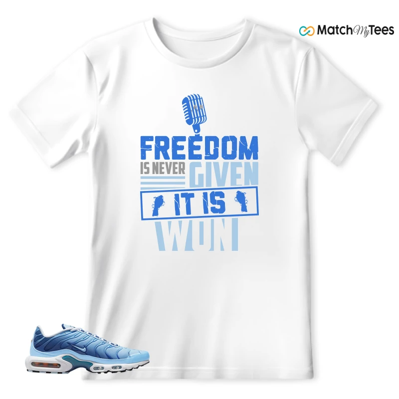 NIKE AIR MAX PLUS UNIVERSITY BLUE GRADIENT SNEAKER Matching Tees t-shirt
