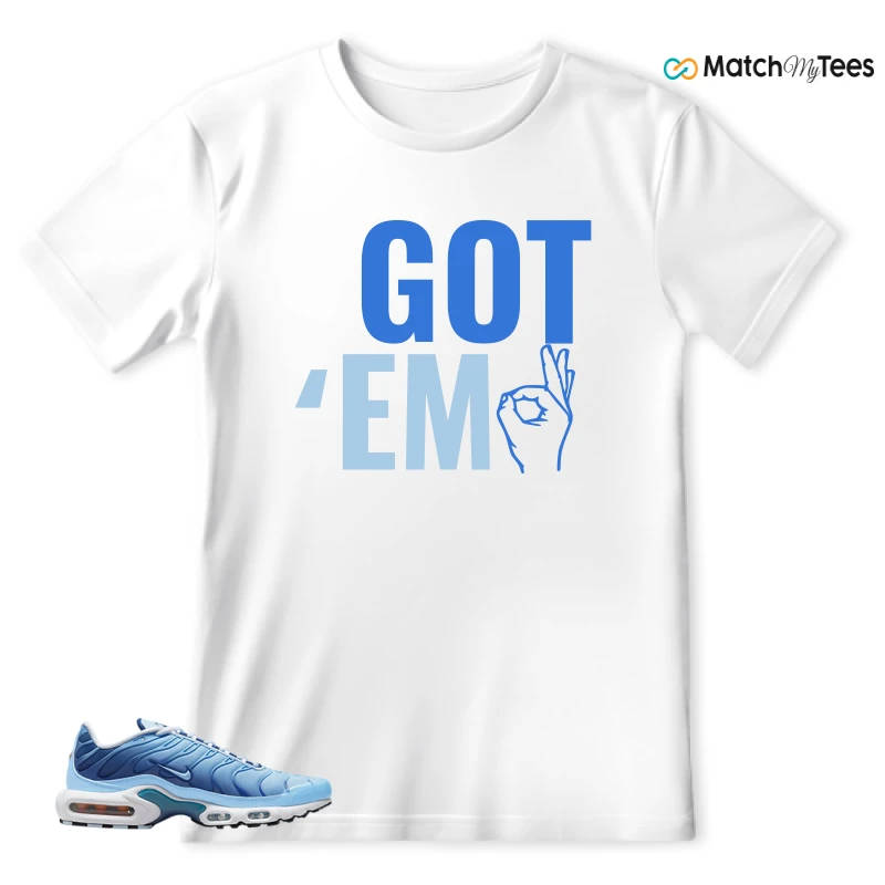 NIKE AIR MAX PLUS UNIVERSITY BLUE GRADIENT SNEAKER Matching Tees t-shirt