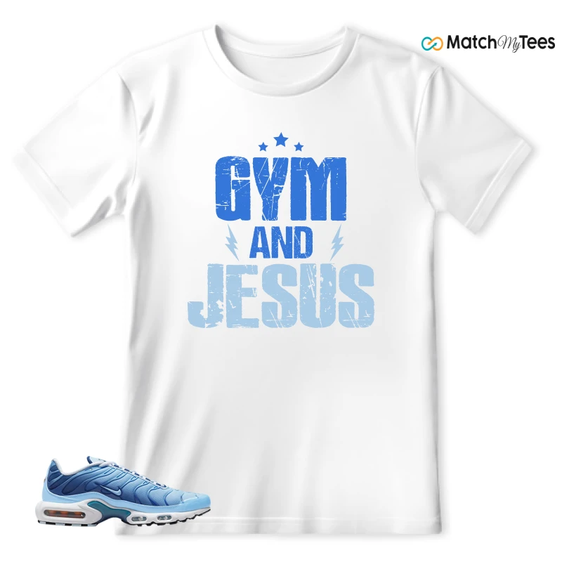 NIKE AIR MAX PLUS UNIVERSITY BLUE GRADIENT SNEAKER Matching Tees t-shirt