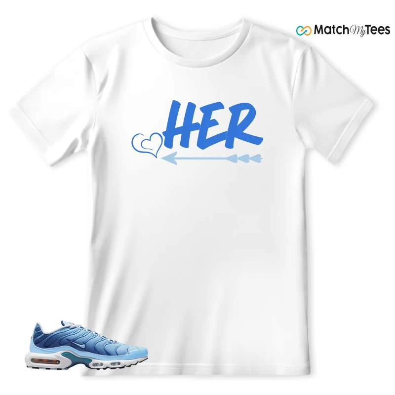 NIKE AIR MAX PLUS UNIVERSITY BLUE GRADIENT SNEAKER Matching Tees t-shirt
