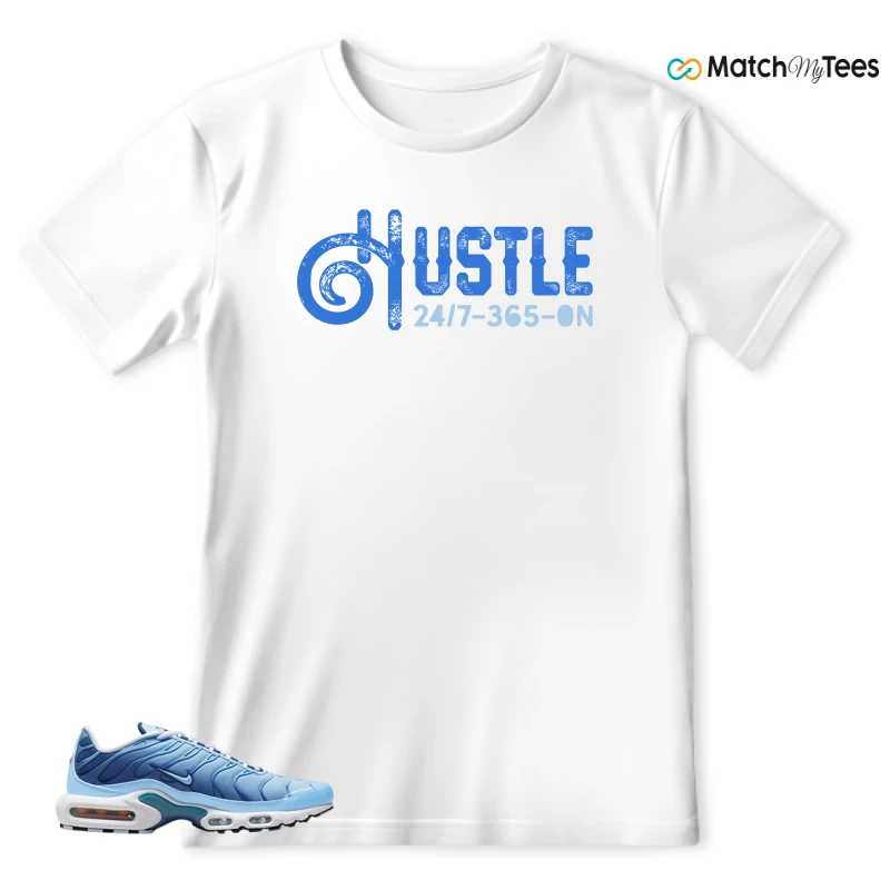 NIKE AIR MAX PLUS UNIVERSITY BLUE GRADIENT SNEAKER Matching Tees t-shirt