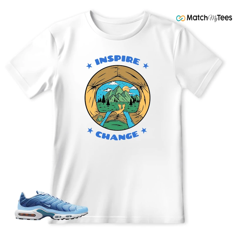 NIKE AIR MAX PLUS UNIVERSITY BLUE GRADIENT SNEAKER Matching Tees t-shirt