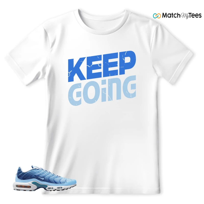 NIKE AIR MAX PLUS UNIVERSITY BLUE GRADIENT SNEAKER Matching Tees t-shirt