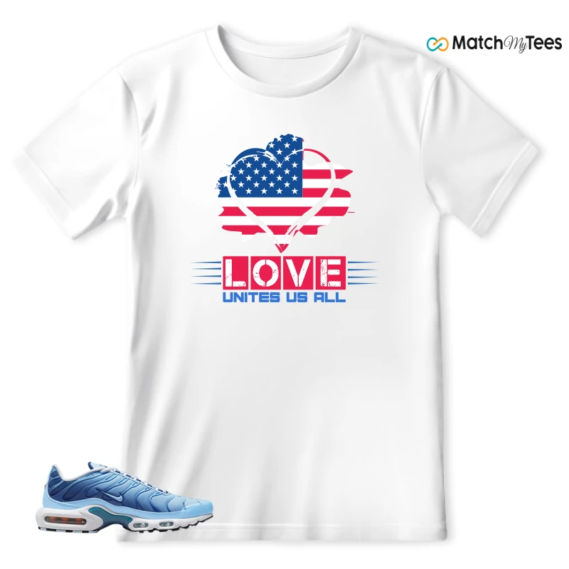 NIKE AIR MAX PLUS UNIVERSITY BLUE GRADIENT SNEAKER Matching Tees t-shirt