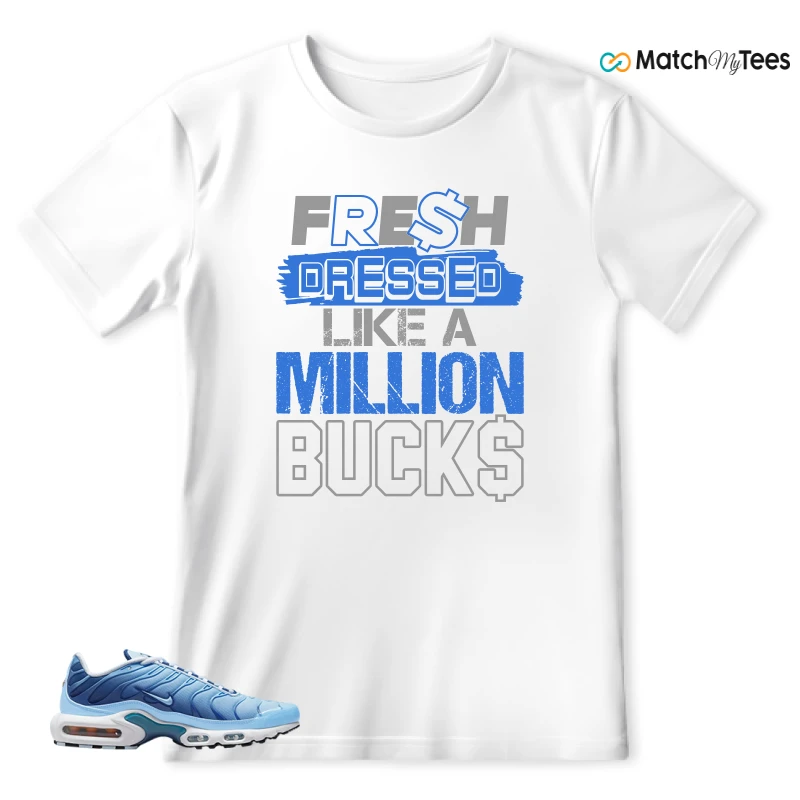 NIKE AIR MAX PLUS UNIVERSITY BLUE GRADIENT SNEAKER Matching Tees t-shirt