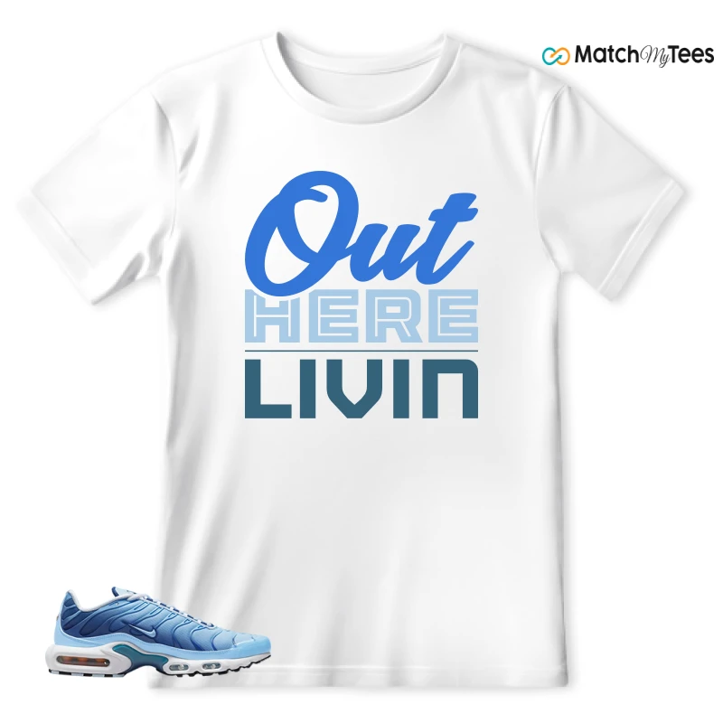 NIKE AIR MAX PLUS UNIVERSITY BLUE GRADIENT SNEAKER Matching Tees t-shirt