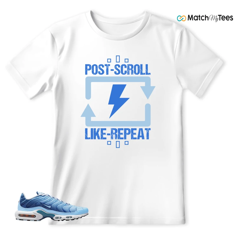 NIKE AIR MAX PLUS UNIVERSITY BLUE GRADIENT SNEAKER Matching Tees t-shirt