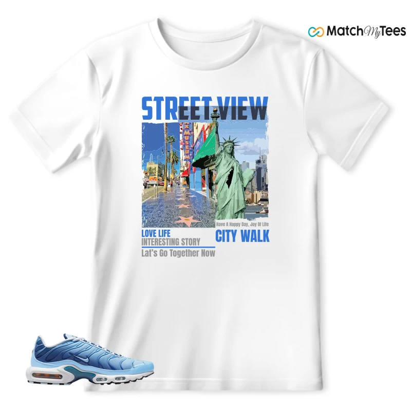 NIKE AIR MAX PLUS UNIVERSITY BLUE GRADIENT SNEAKER Matching Tees t-shirt