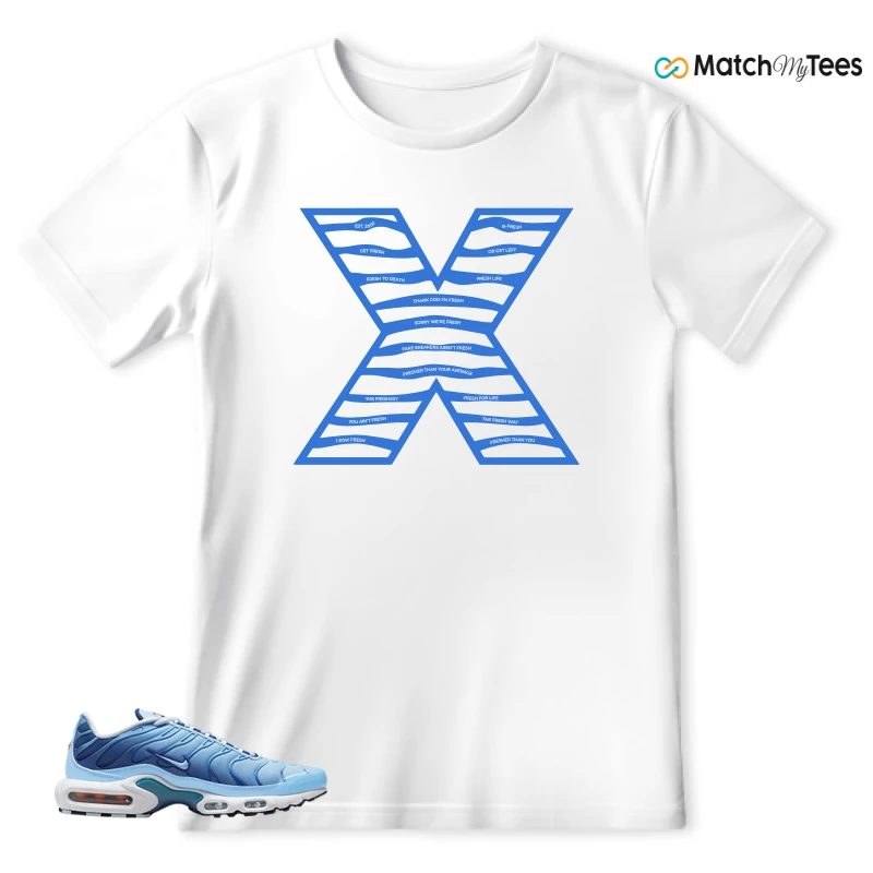 NIKE AIR MAX PLUS UNIVERSITY BLUE GRADIENT SNEAKER Matching Tees t-shirt