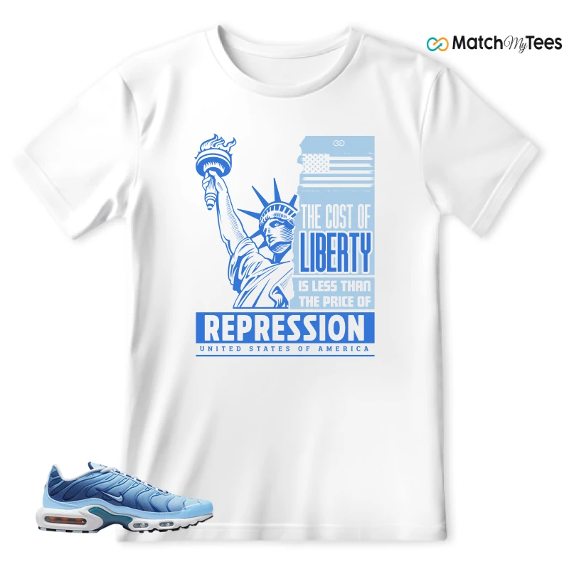 NIKE AIR MAX PLUS UNIVERSITY BLUE GRADIENT SNEAKER Matching Tees t-shirt