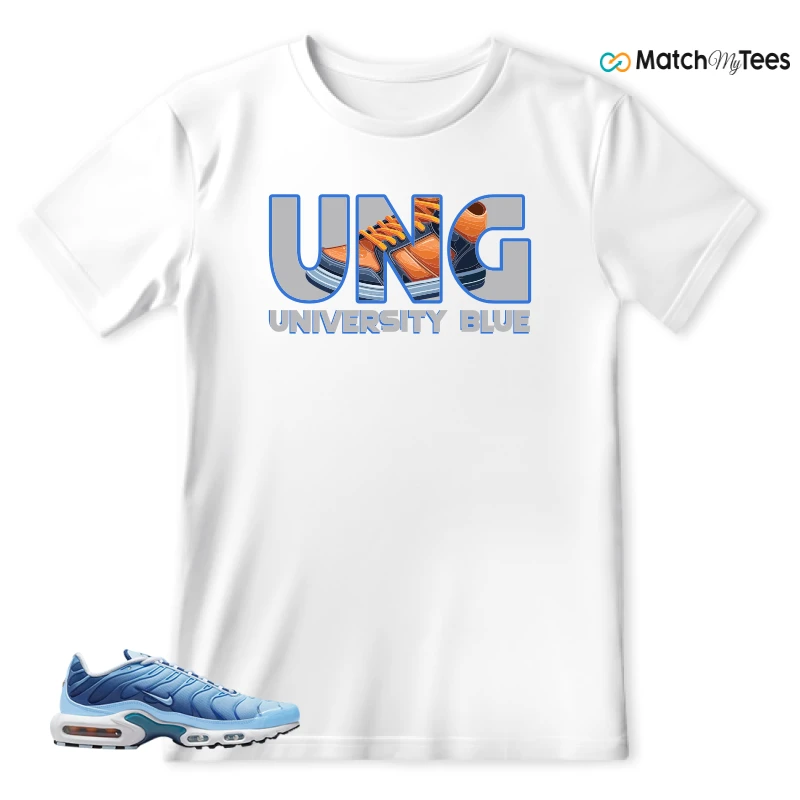 NIKE AIR MAX PLUS UNIVERSITY BLUE GRADIENT SNEAKER Matching Tees t-shirt