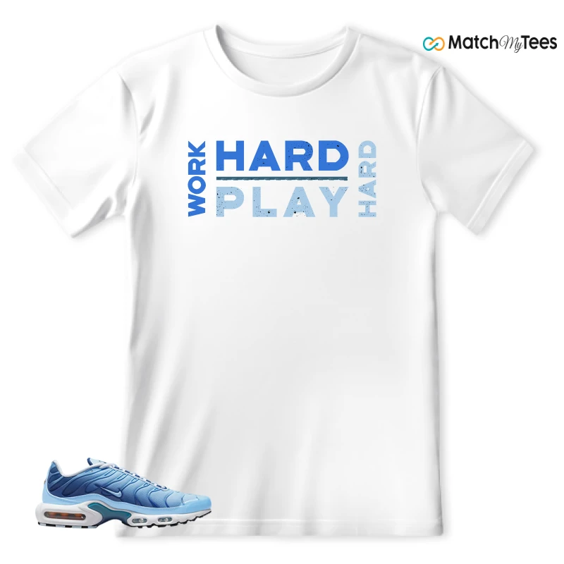 NIKE AIR MAX PLUS UNIVERSITY BLUE GRADIENT SNEAKER Matching Tees t-shirt