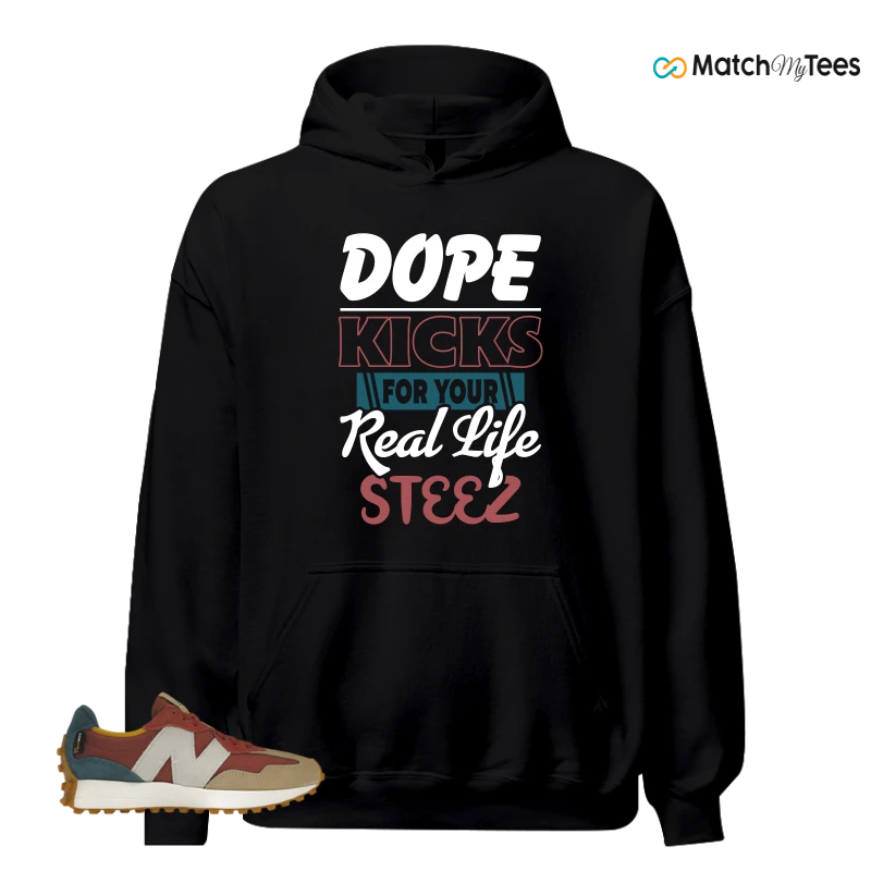 NEW BALANCE 327 BORDEAUX TEAL SNEAKER Matching Tees hoodie