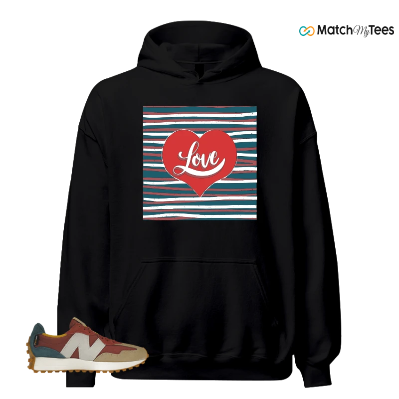 NEW BALANCE 327 BORDEAUX TEAL SNEAKER Matching Tees hoodie