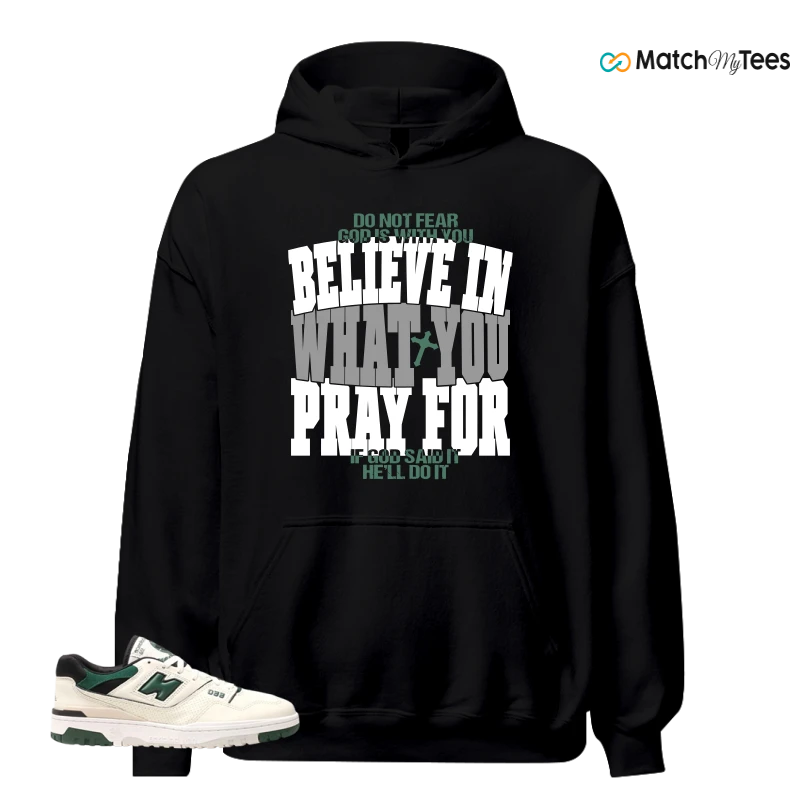 NEW BALANCE 550 SEA SALT PINE GREEN SNEAKER Matching Tees hoodie