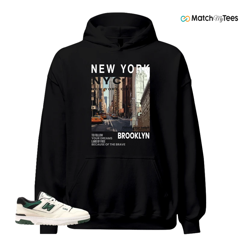 NEW BALANCE 550 SEA SALT PINE GREEN SNEAKER Matching Tees hoodie