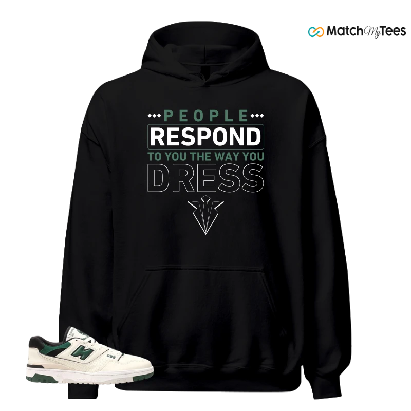 NEW BALANCE 550 SEA SALT PINE GREEN SNEAKER Matching Tees hoodie
