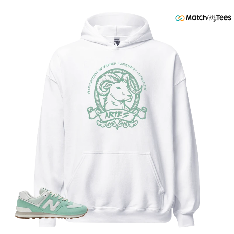NEW BALANCE 574 MINT WHITE SNEAKER Matching Tees hoodie