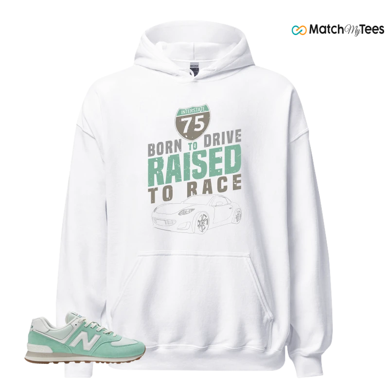 NEW BALANCE 574 MINT WHITE SNEAKER Matching Tees hoodie