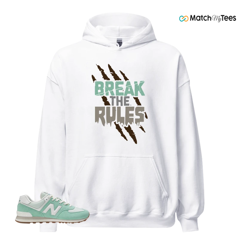 NEW BALANCE 574 MINT WHITE SNEAKER Matching Tees hoodie