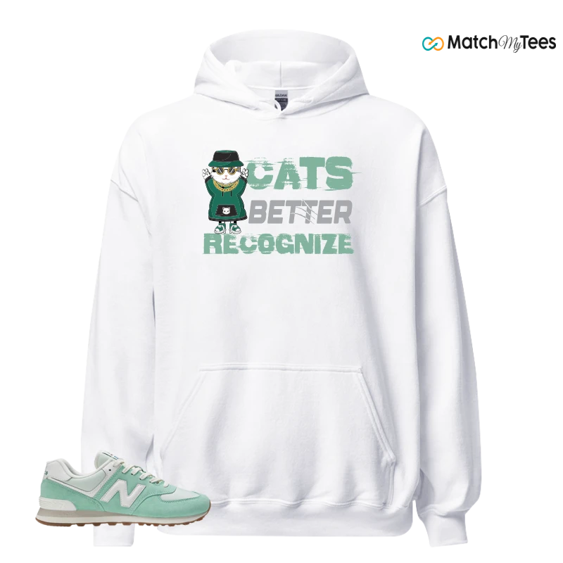 NEW BALANCE 574 MINT WHITE SNEAKER Matching Tees hoodie