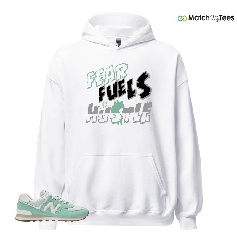 NEW BALANCE 574 MINT WHITE SNEAKER Matching Tees hoodie