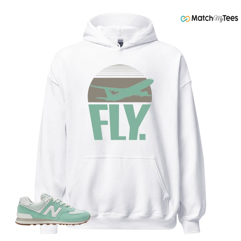 NEW BALANCE 574 MINT WHITE SNEAKER Matching Tees hoodie